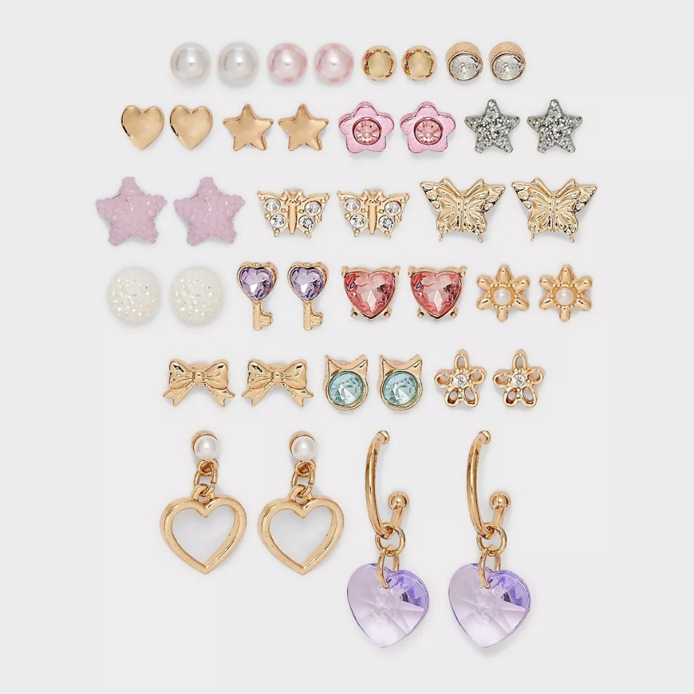 Cat & Jack 20 Pairs Earrings Set NWT